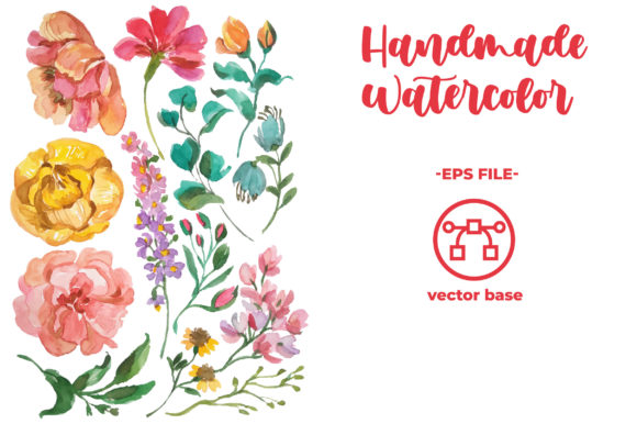 Download Watercolor Flower Elements Hand Draw - Watercolor flower elements Collection