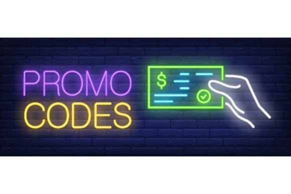Download Promo Codes Neon Sign. Glowing Inscripti - Premium Bundle