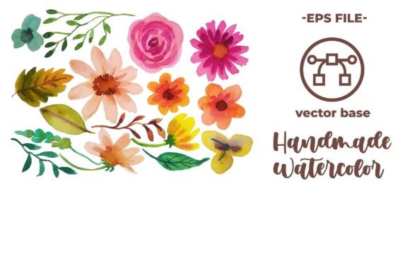 Download Watercolor Flower Elements Clipart - Watercolor flower elements Collection