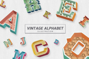 Download Vintage Alphabet Illustration - Illustration Collection