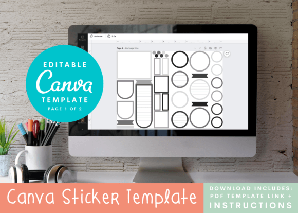 Download Canva Colorful Shapes Planner Stickers - Colorful shapes Collection