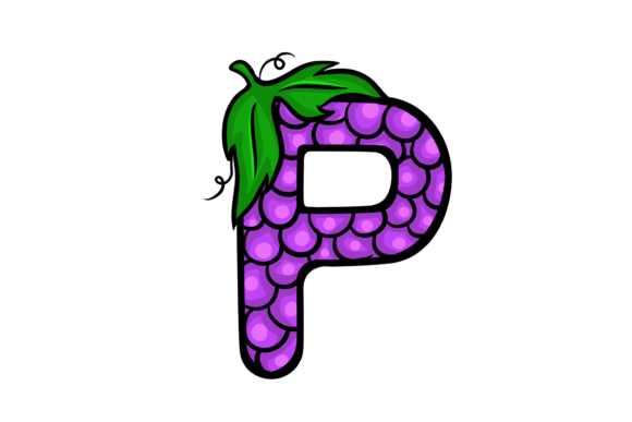 Download Grape P Stickers Alphabet Illustration - Illustration Collection