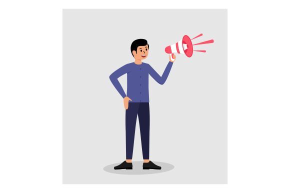 Download Man with Megaphone for Marketing , Promo - Promo Collection