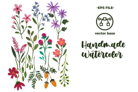 Download Watercolor Flower Elements - Watercolor flower elements Collection
