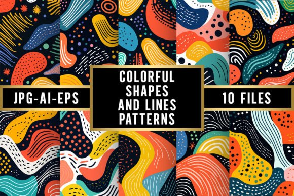 Download Colorful Shapes and Lines Patterns - Colorful shapes Collection