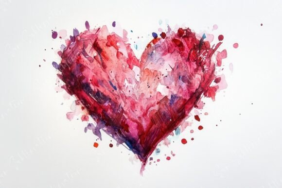 Download Colorful Watercolor Heart Illustration - Illustration Collection