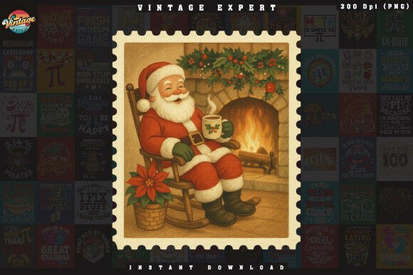 Download Warm Christmas Night Santa Postage PNG - Warm Collection