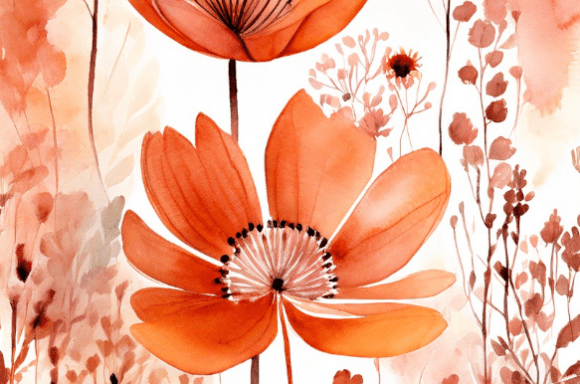 Download Warm Terracotta Floral Watercolor Collec - Warm Collection
